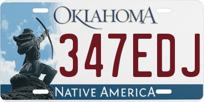 OK license plate 347EDJ