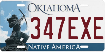 OK license plate 347EXE