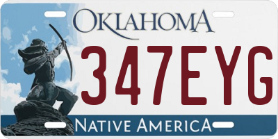 OK license plate 347EYG