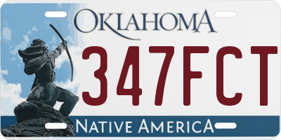 OK license plate 347FCT