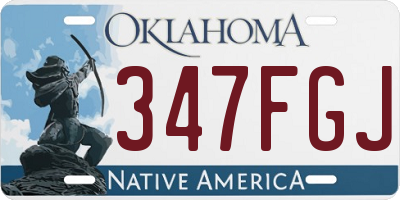 OK license plate 347FGJ