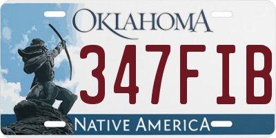 OK license plate 347FIB