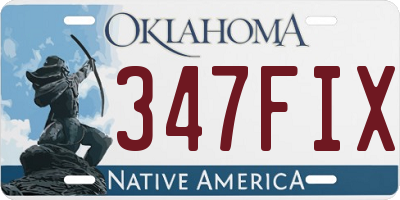 OK license plate 347FIX