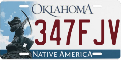 OK license plate 347FJV