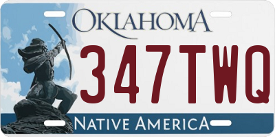OK license plate 347TWQ