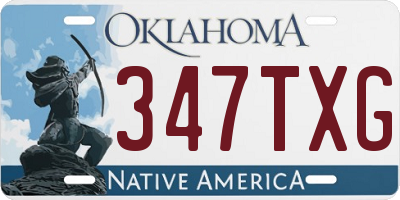 OK license plate 347TXG