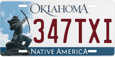 OK license plate 347TXI