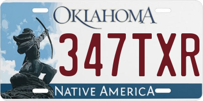 OK license plate 347TXR