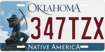 OK license plate 347TZX
