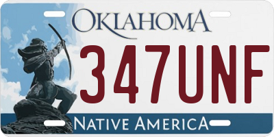OK license plate 347UNF