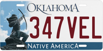 OK license plate 347VEL