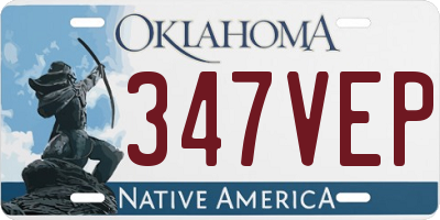 OK license plate 347VEP