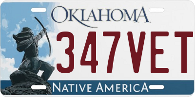 OK license plate 347VET