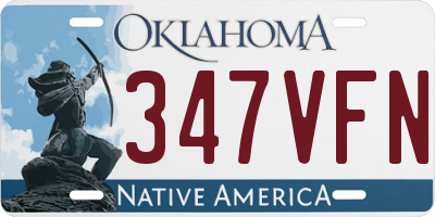 OK license plate 347VFN