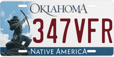 OK license plate 347VFR