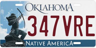 OK license plate 347VRE