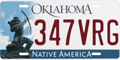OK license plate 347VRG