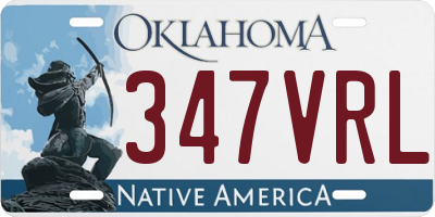 OK license plate 347VRL