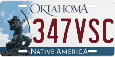 OK license plate 347VSC