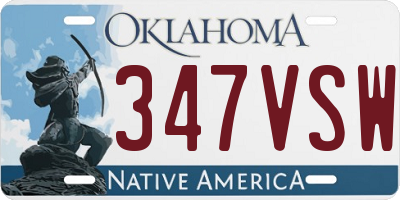 OK license plate 347VSW