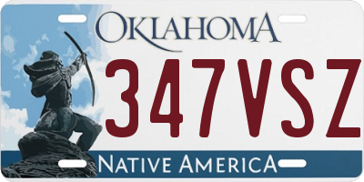 OK license plate 347VSZ