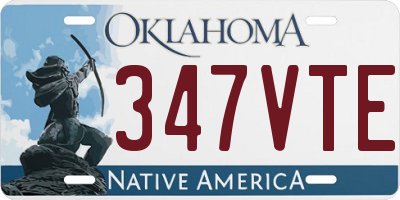 OK license plate 347VTE