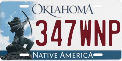 OK license plate 347WNP