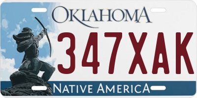 OK license plate 347XAK