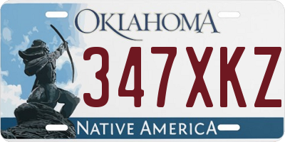 OK license plate 347XKZ