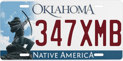 OK license plate 347XMB