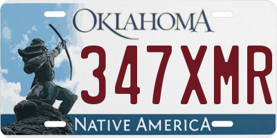 OK license plate 347XMR