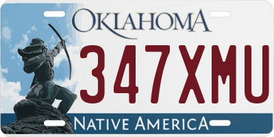 OK license plate 347XMU