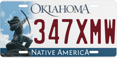OK license plate 347XMW