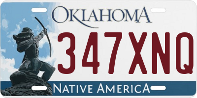 OK license plate 347XNQ
