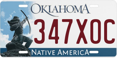 OK license plate 347XOC