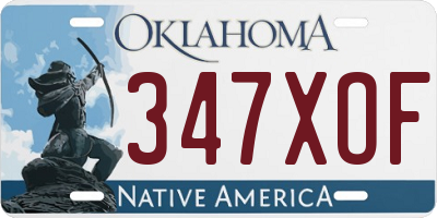 OK license plate 347XOF