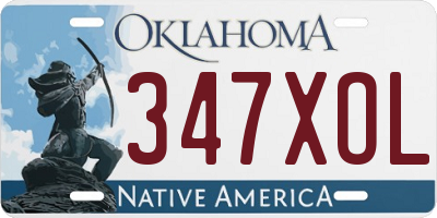 OK license plate 347XOL