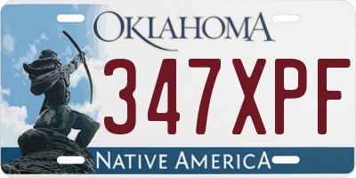 OK license plate 347XPF