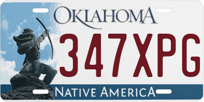 OK license plate 347XPG
