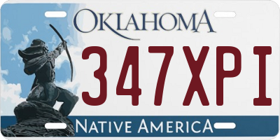 OK license plate 347XPI