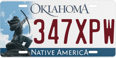 OK license plate 347XPW