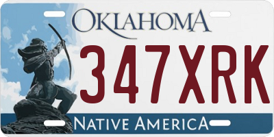 OK license plate 347XRK
