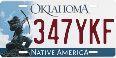 OK license plate 347YKF