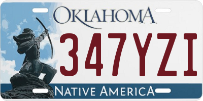 OK license plate 347YZI