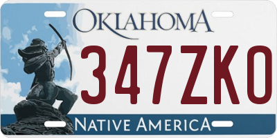 OK license plate 347ZKO