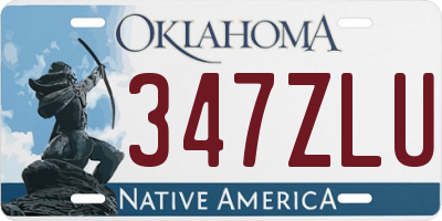 OK license plate 347ZLU