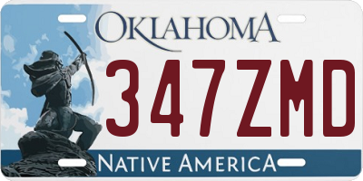 OK license plate 347ZMD