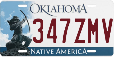 OK license plate 347ZMV