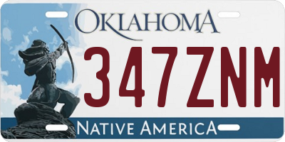 OK license plate 347ZNM