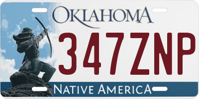 OK license plate 347ZNP